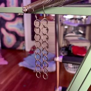 silver chain drop earrings🔗
